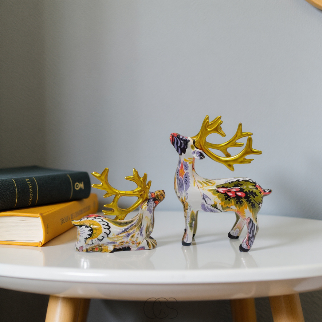 Lereks - Abstract Deer Sculpture - Decorative Table Sculpture in Resin
