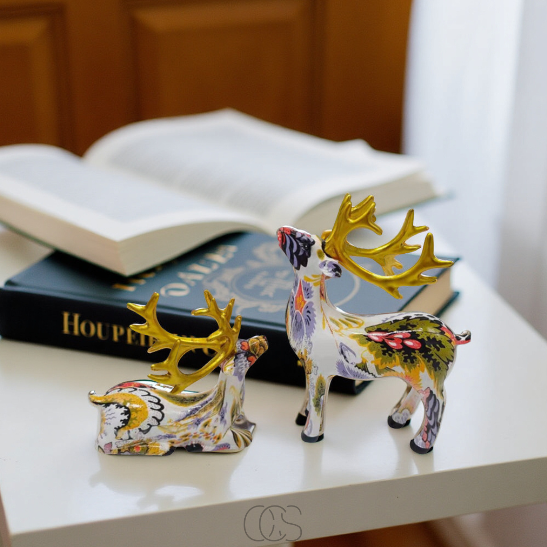 Lereks - Abstract Deer Sculpture - Decorative Table Sculpture in Resin