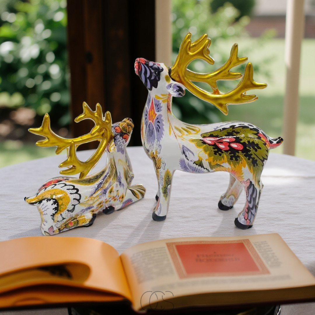 Lereks - Abstract Deer Sculpture - Decorative Table Sculpture in Resin