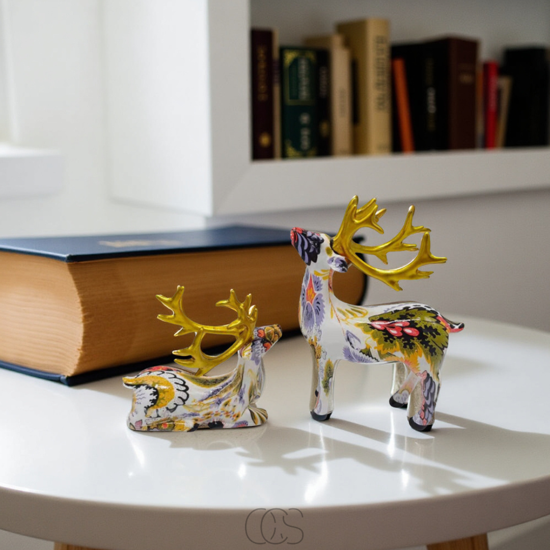 Lereks - Abstract Deer Sculpture - Decorative Table Sculpture in Resin