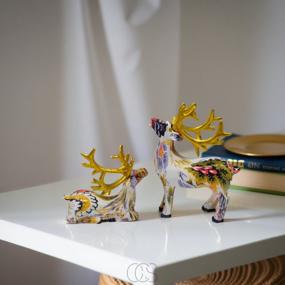 Lereks - Abstract Deer Sculpture - Decorative Table Sculpture in Resin