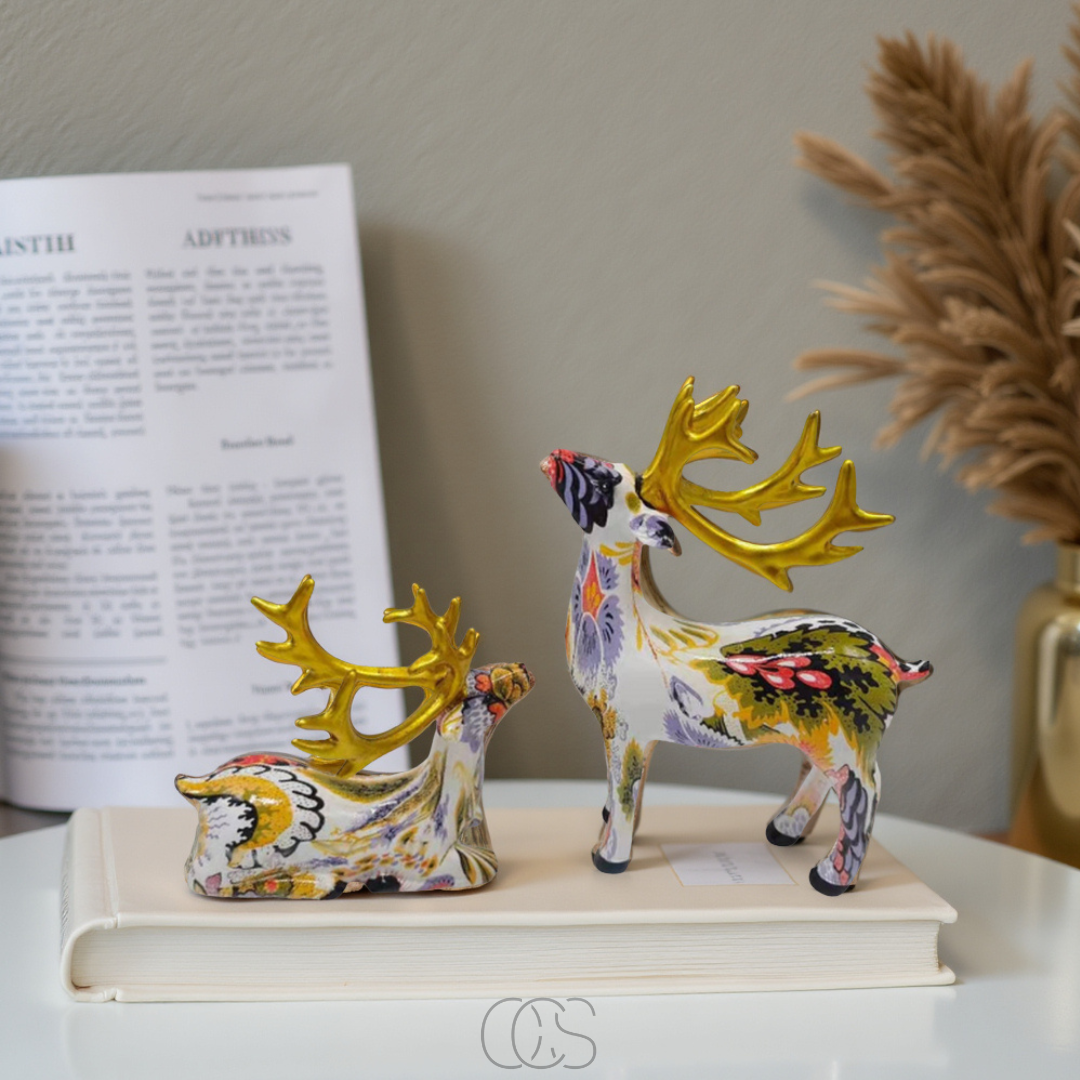 Lereks - Abstract Deer Sculpture - Decorative Table Sculpture in Resin