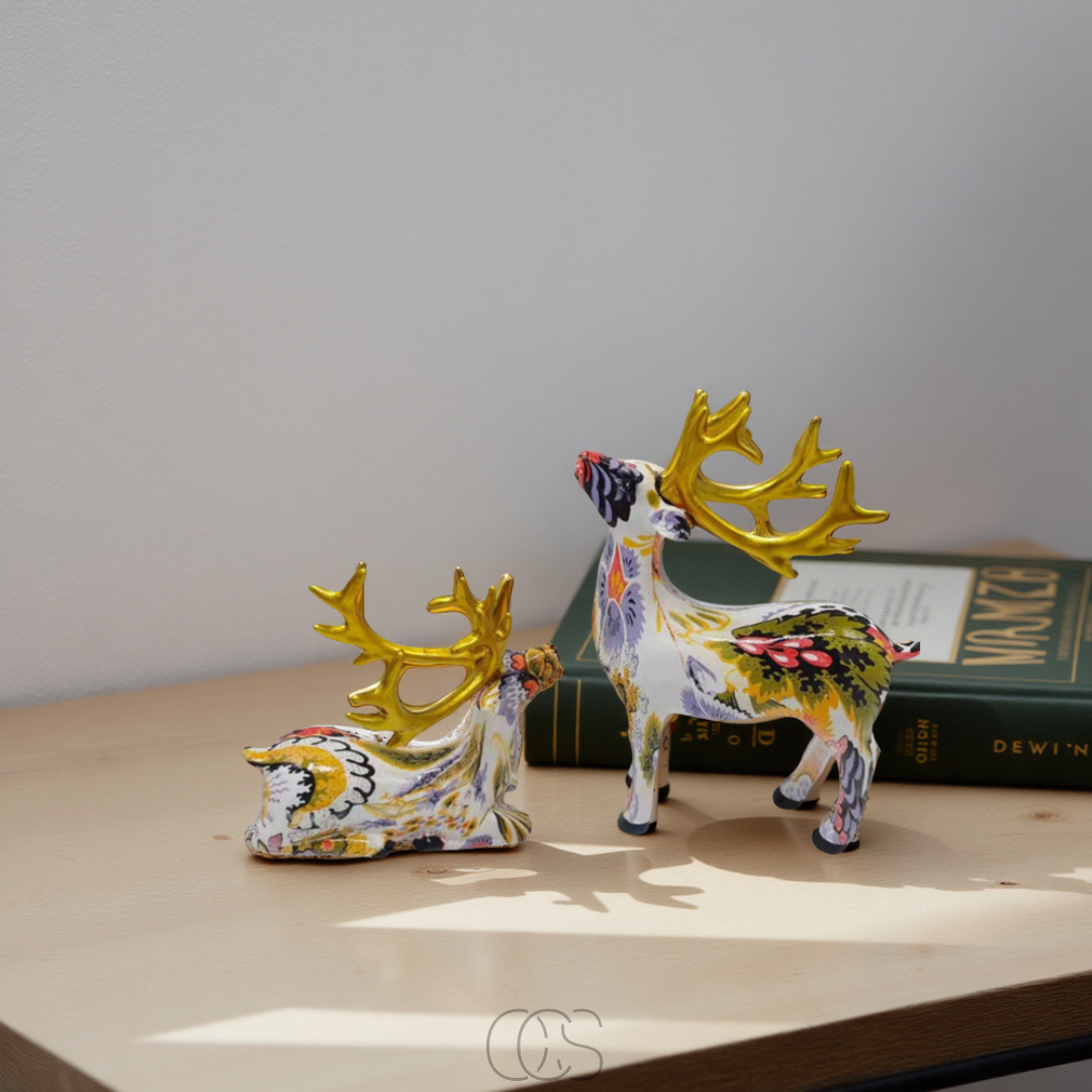Lereks - Abstract Deer Sculpture - Decorative Table Sculpture in Resin