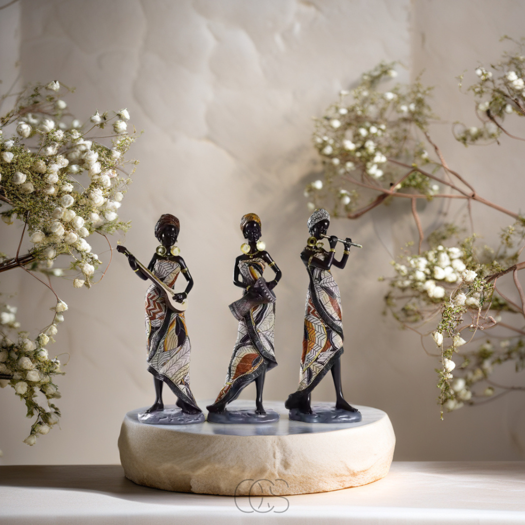 Lereks - African Musicians Statue Set - Decorative Sculptures