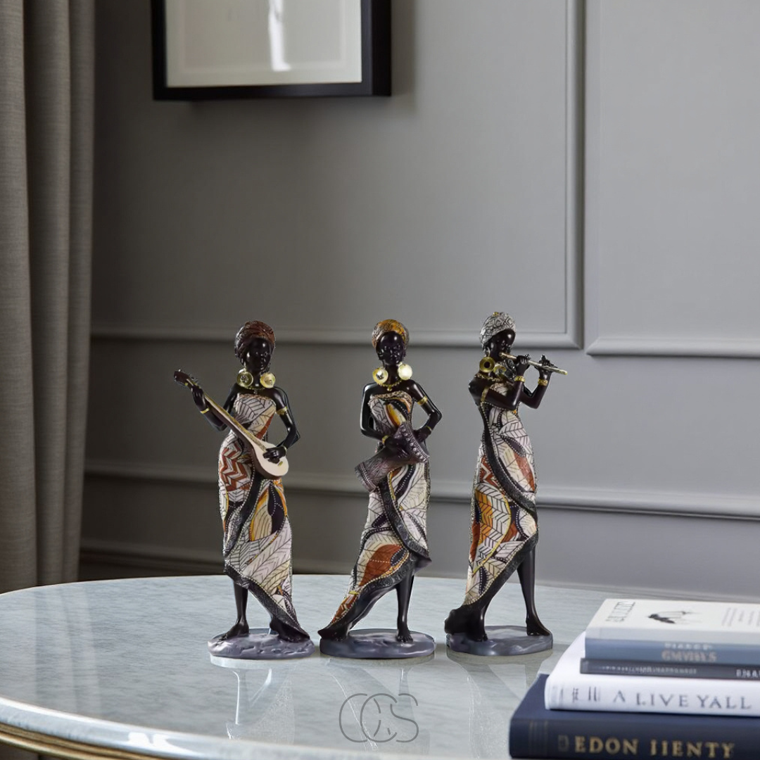 Lereks - African Musicians Statue Set - Decorative Sculptures
