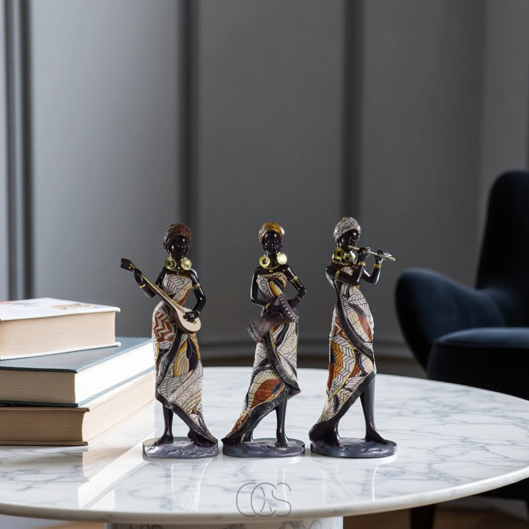 Lereks - African Musicians Statue Set - Decorative Sculptures