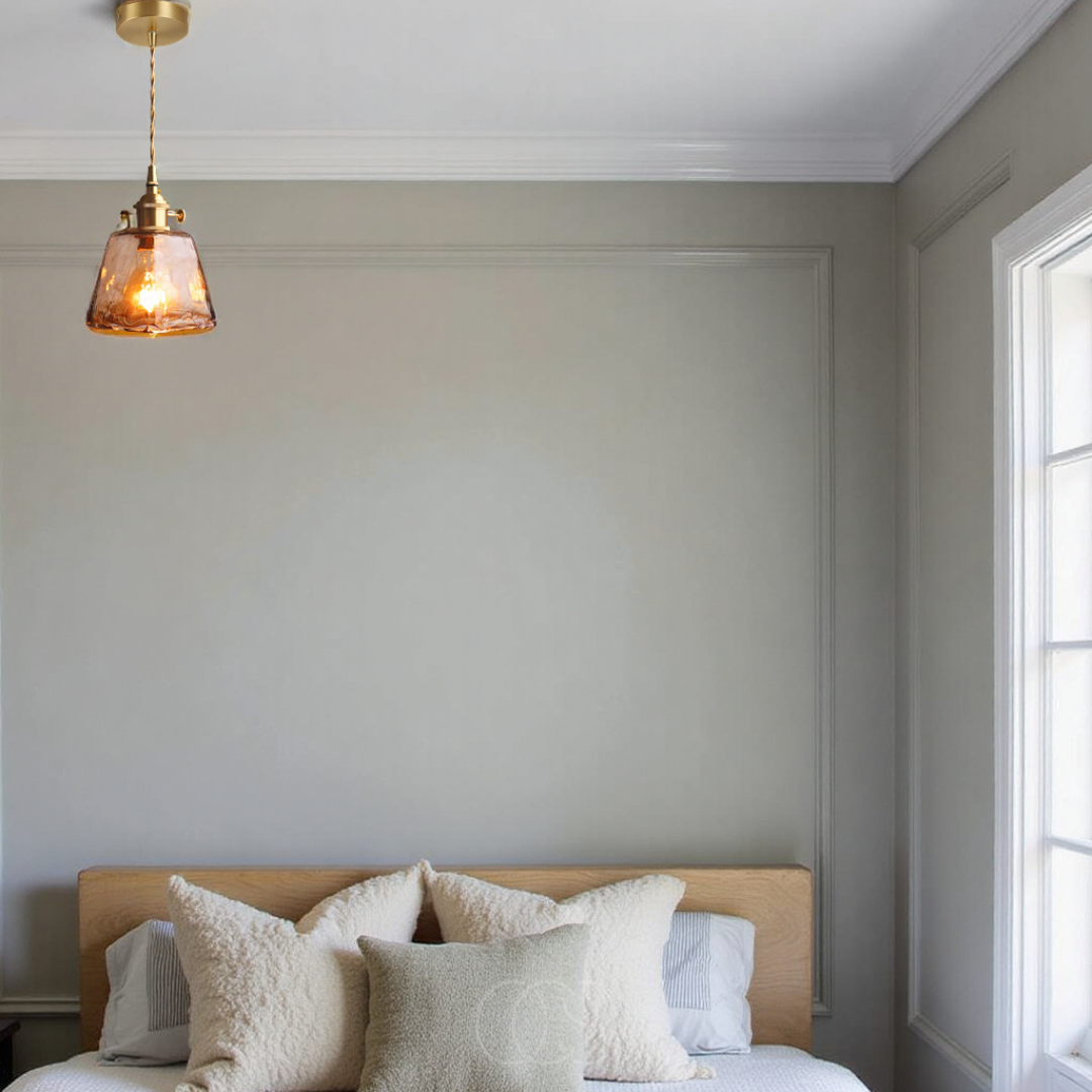 Lereks - Amber Glass Pendant Lamp – Warm Light & Stylish Design