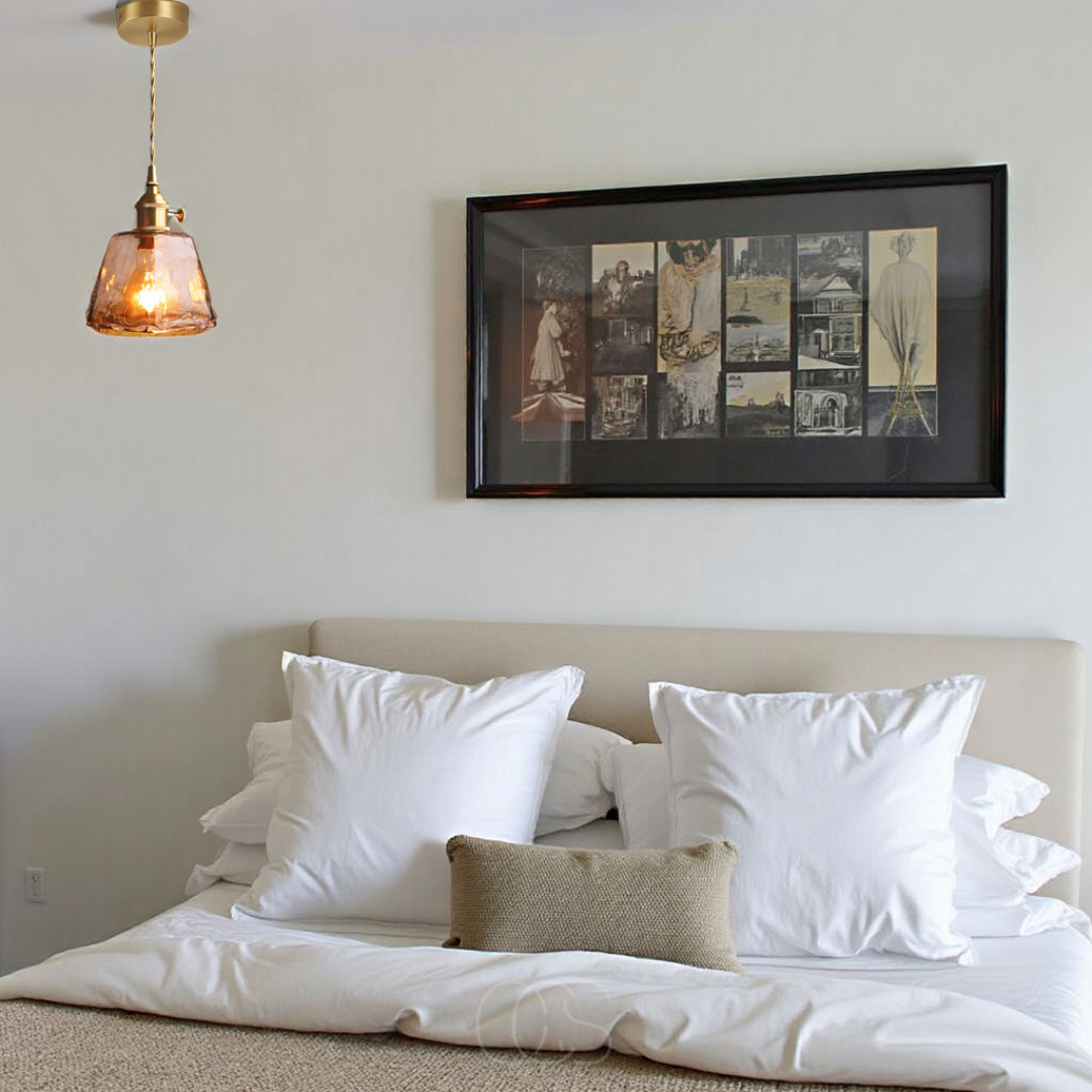 Lereks - Amber Glass Pendant Lamp – Warm Light & Stylish Design