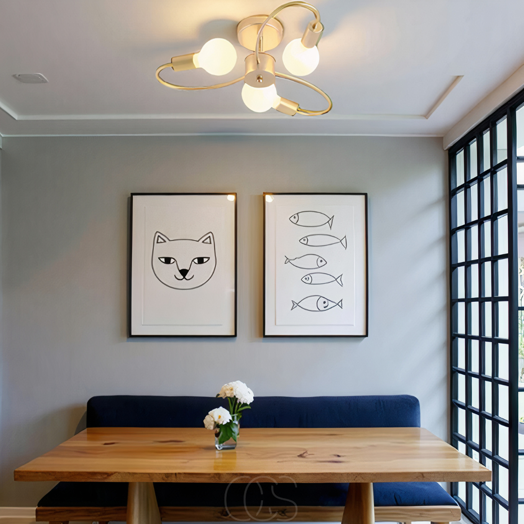 Lereks - Ceiling Lamp with 3 Braided Balls – Modern Design