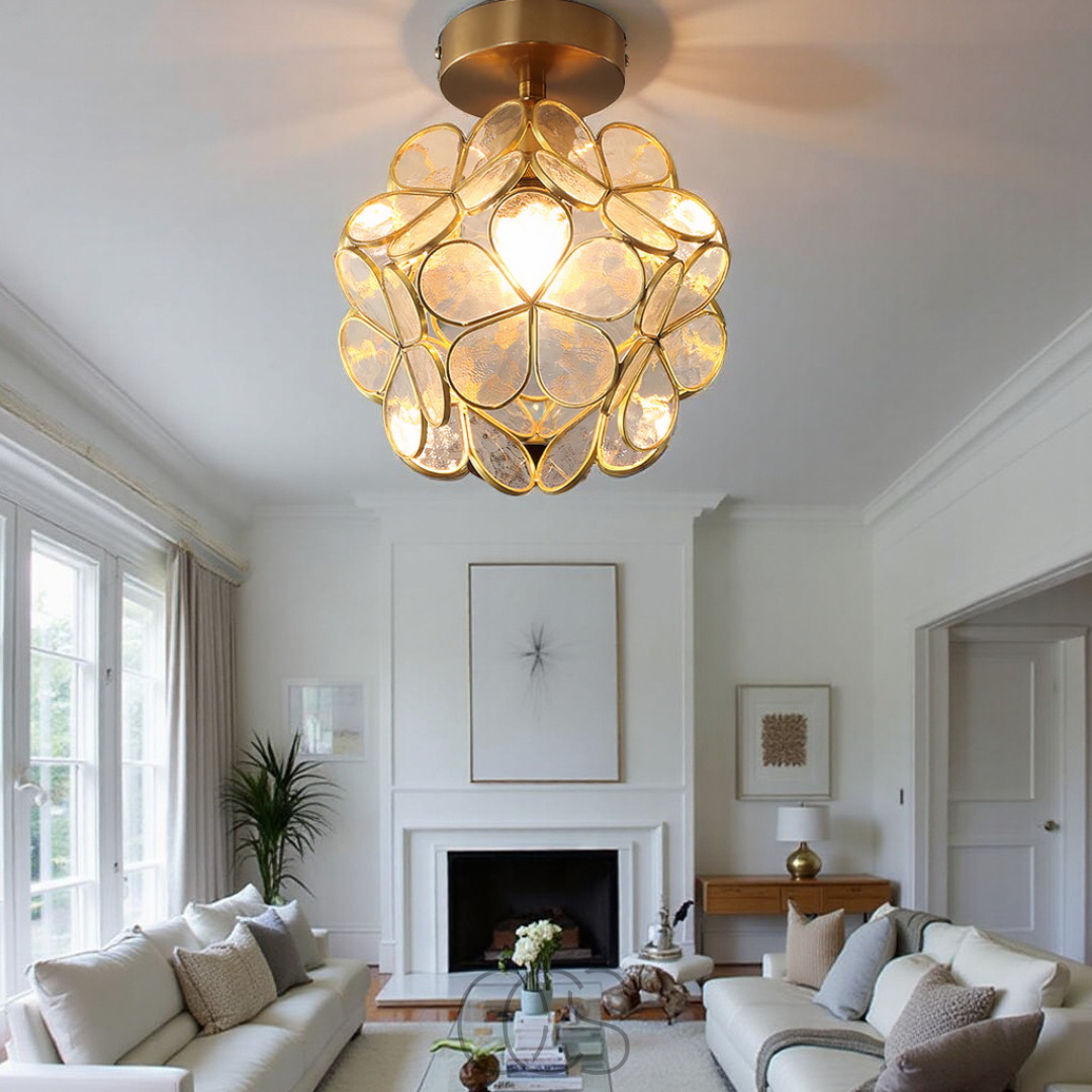 Lereks - Design flower ceiling lamp - Iron & Glass