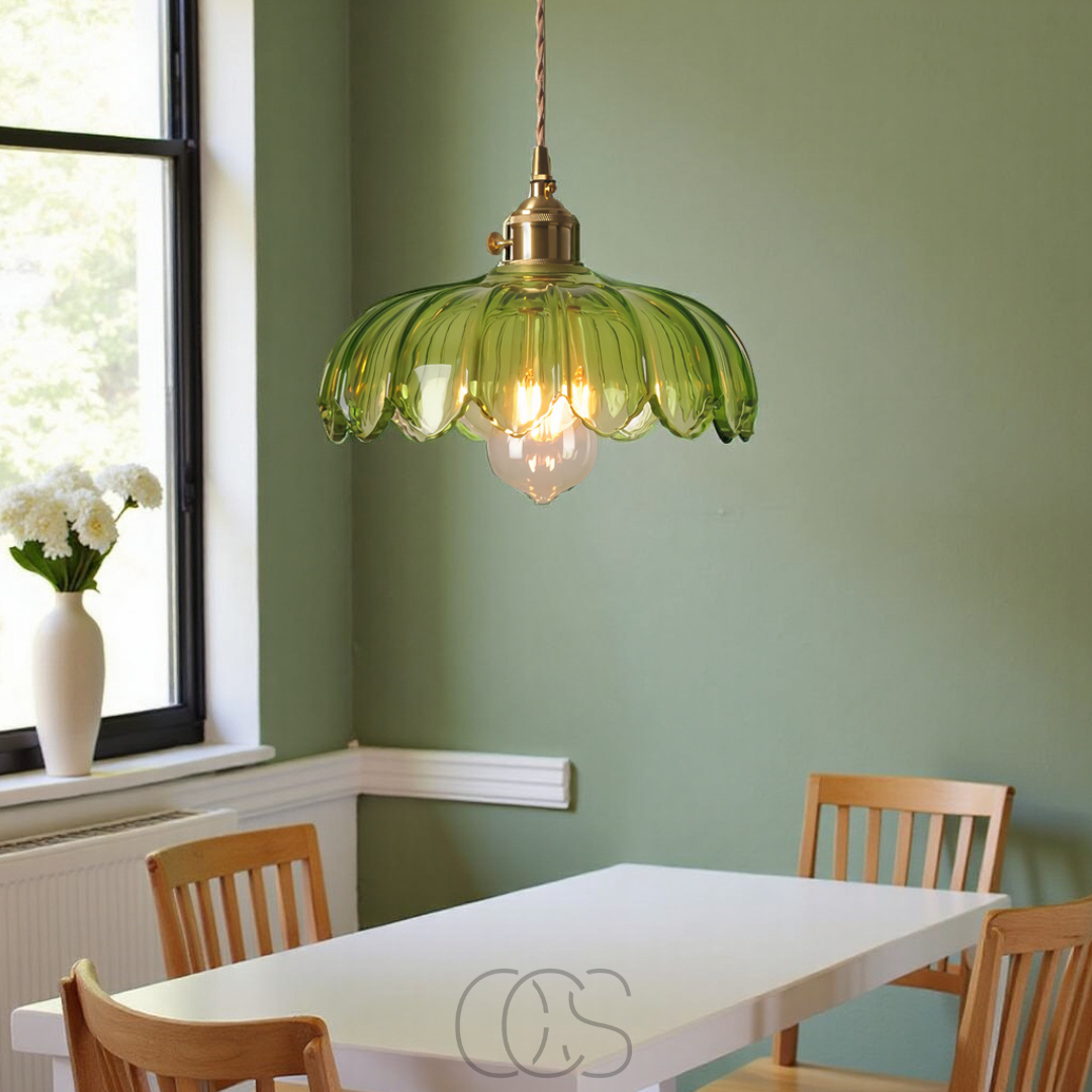 Lereks - Glasblumenpendelleuchte - Vintage-Design