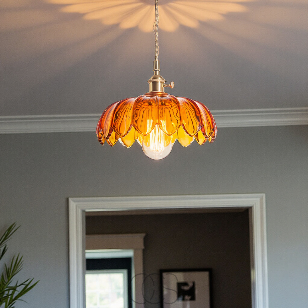 Lereks - Glasblumenpendelleuchte - Vintage-Design