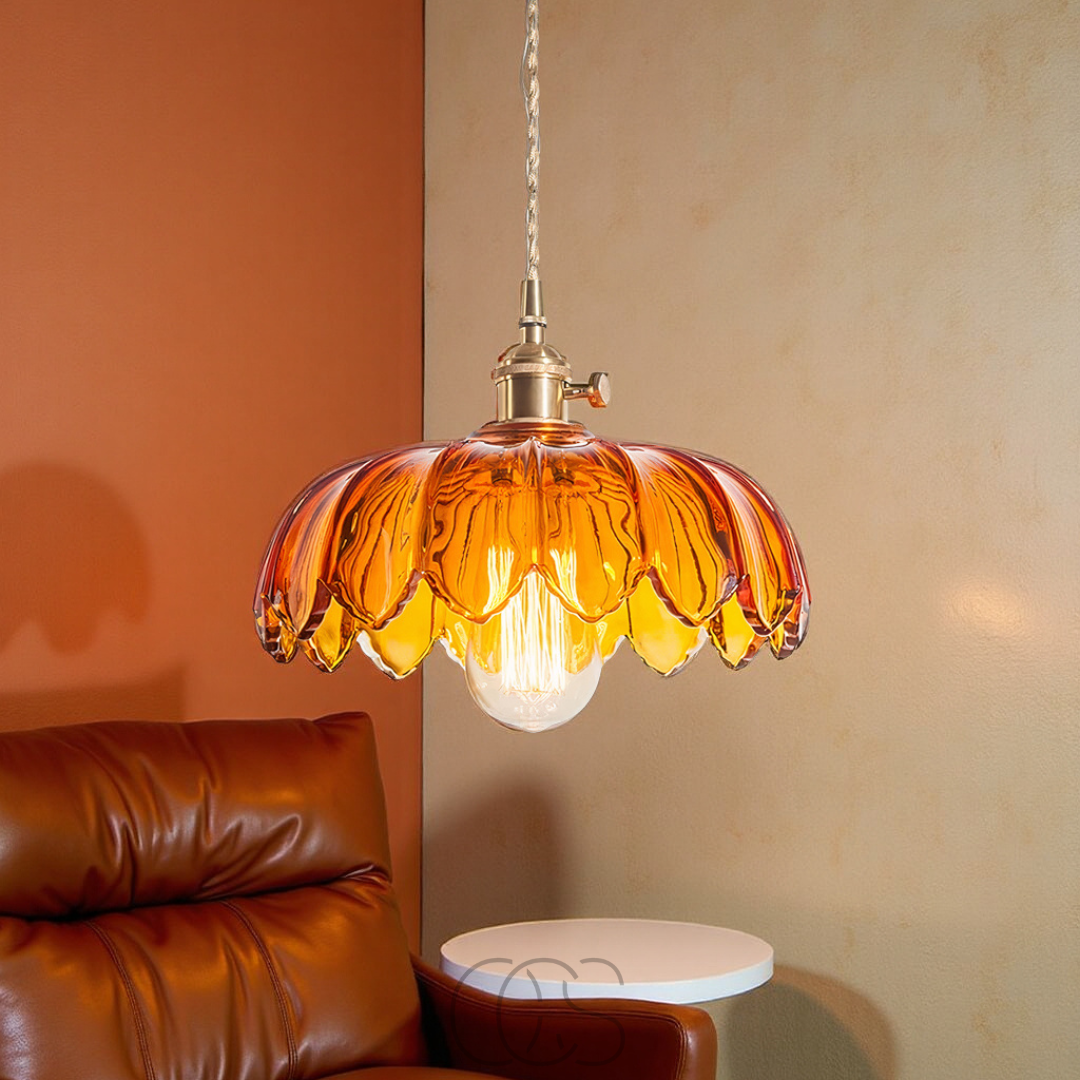 Lereks - Glass Flower Pendant Lamp - Vintage Design