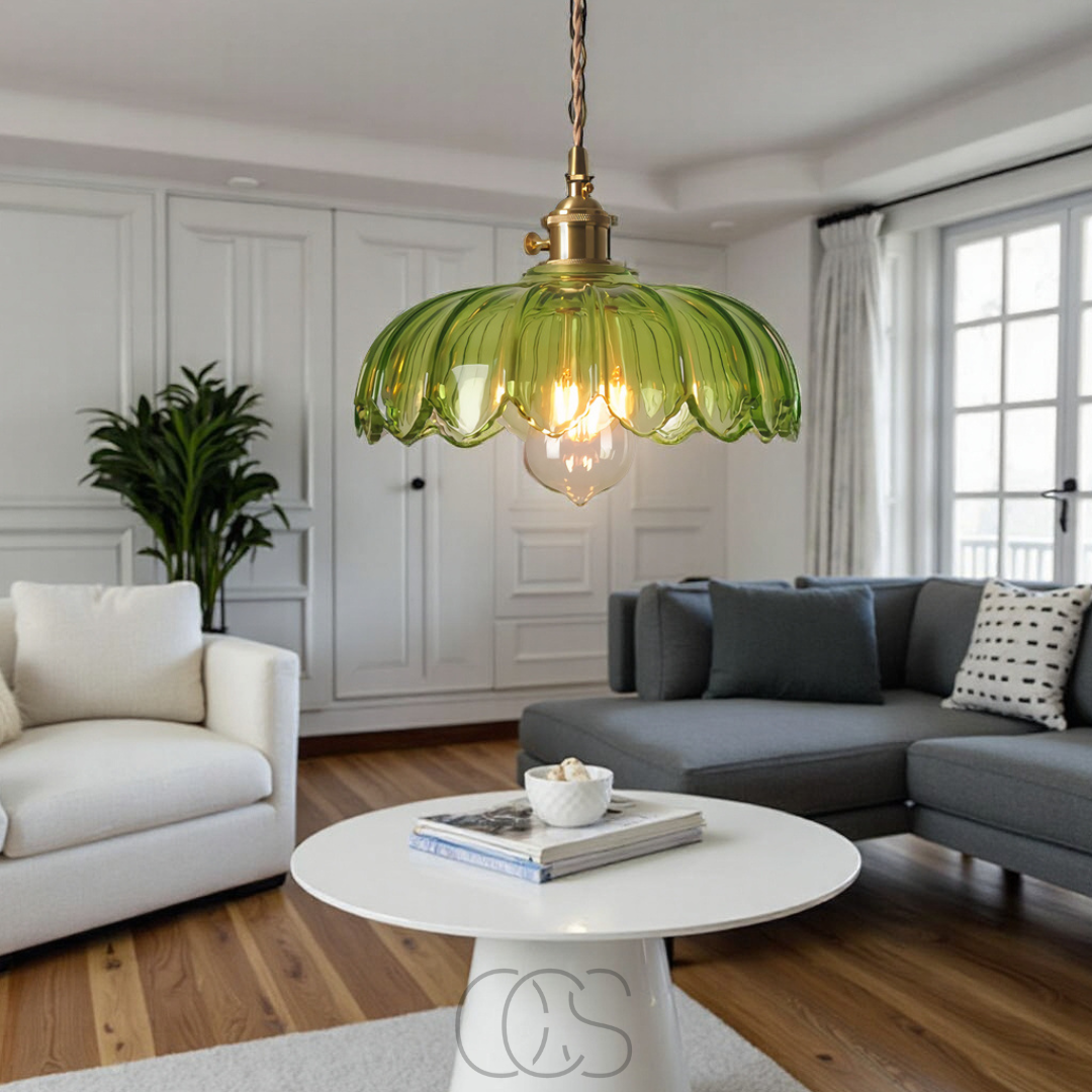 Lereks - Glass Flower Pendant Lamp - Vintage Design