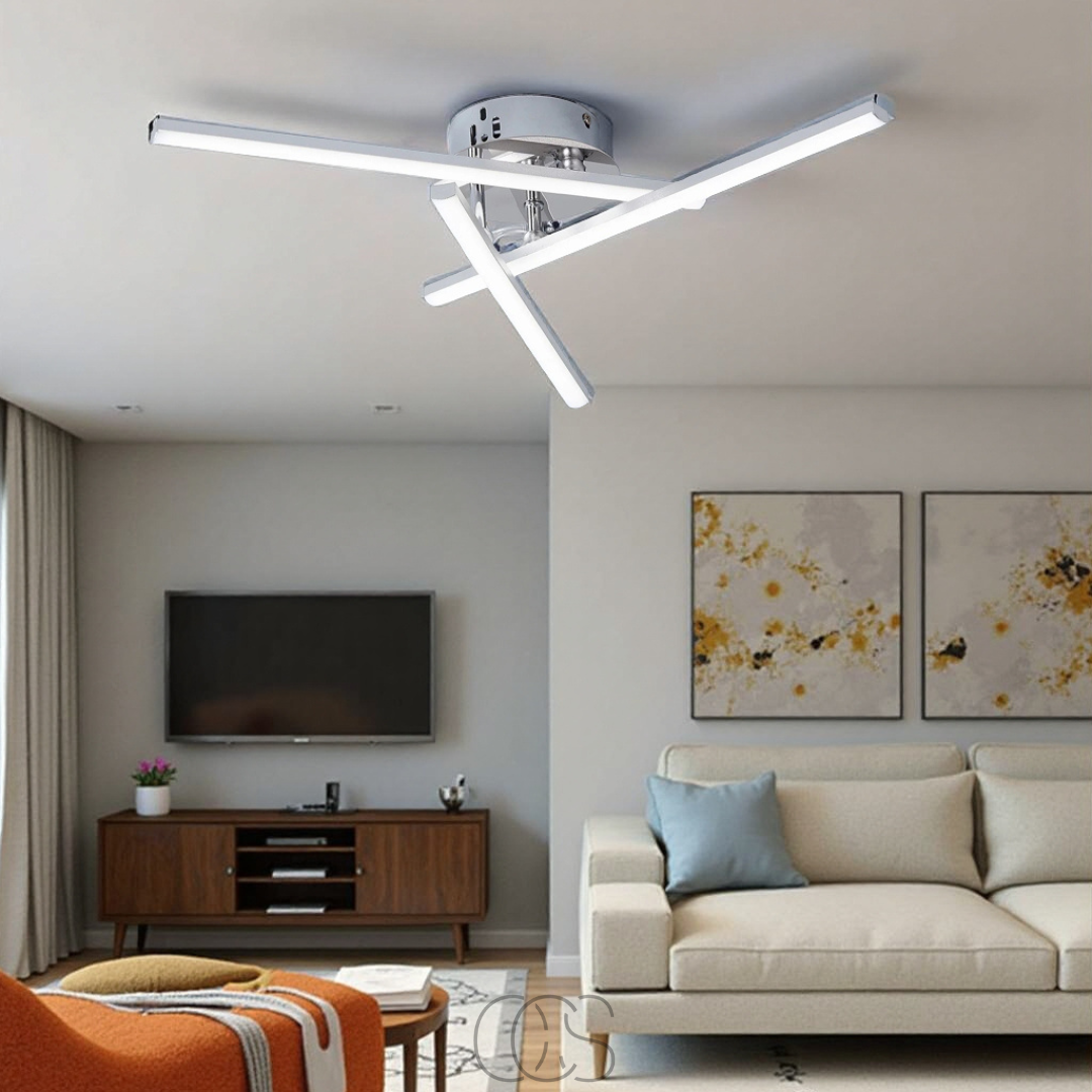 Lereks - LED-Deckenlampe Dreieckig - Satin Nickel Designlampe