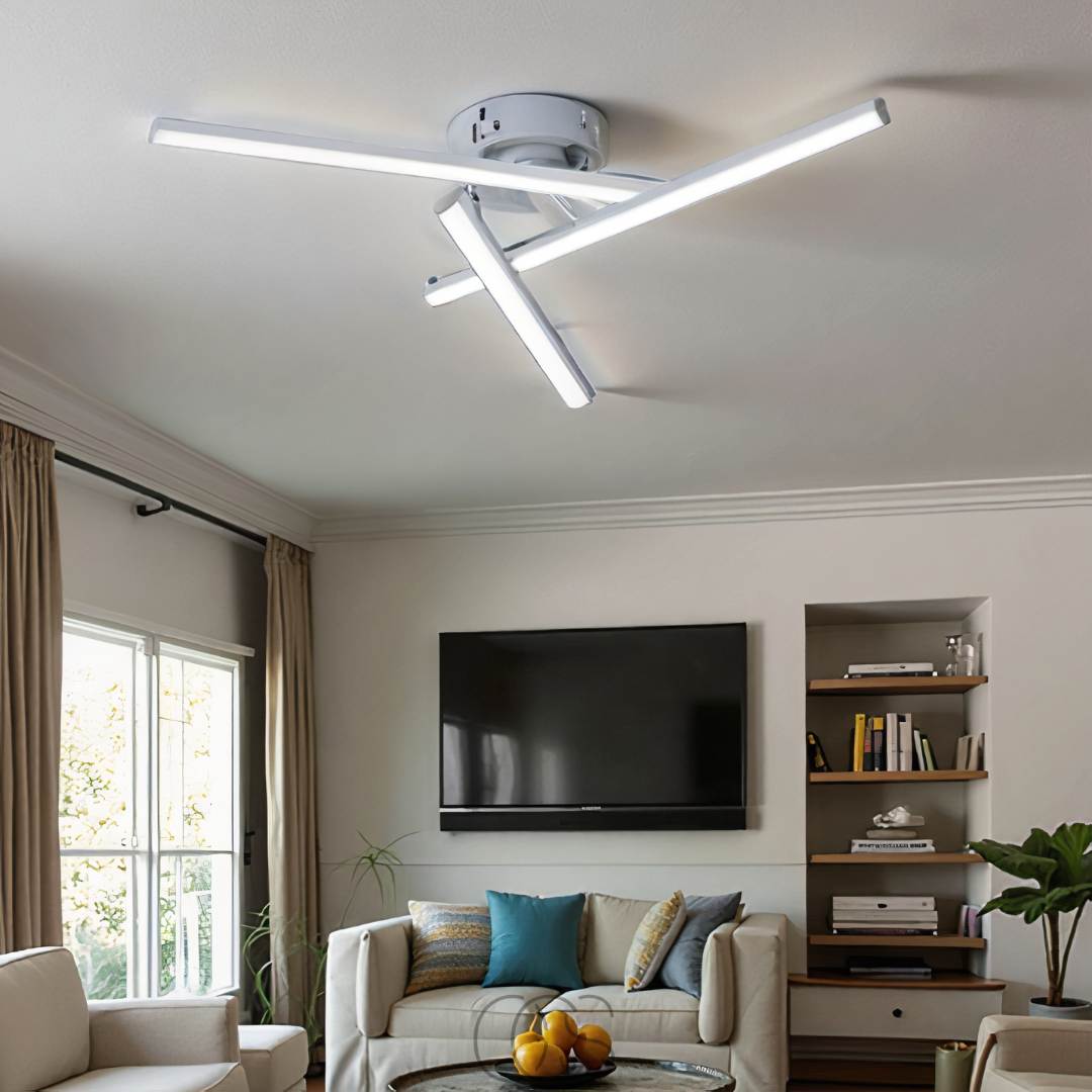 Lereks - LED-Deckenlampe Dreieckig - Satin Nickel Designlampe