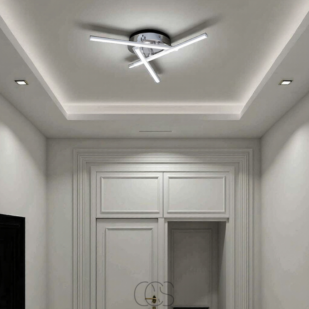 Lereks - LED-Deckenlampe Dreieckig - Satin Nickel Designlampe