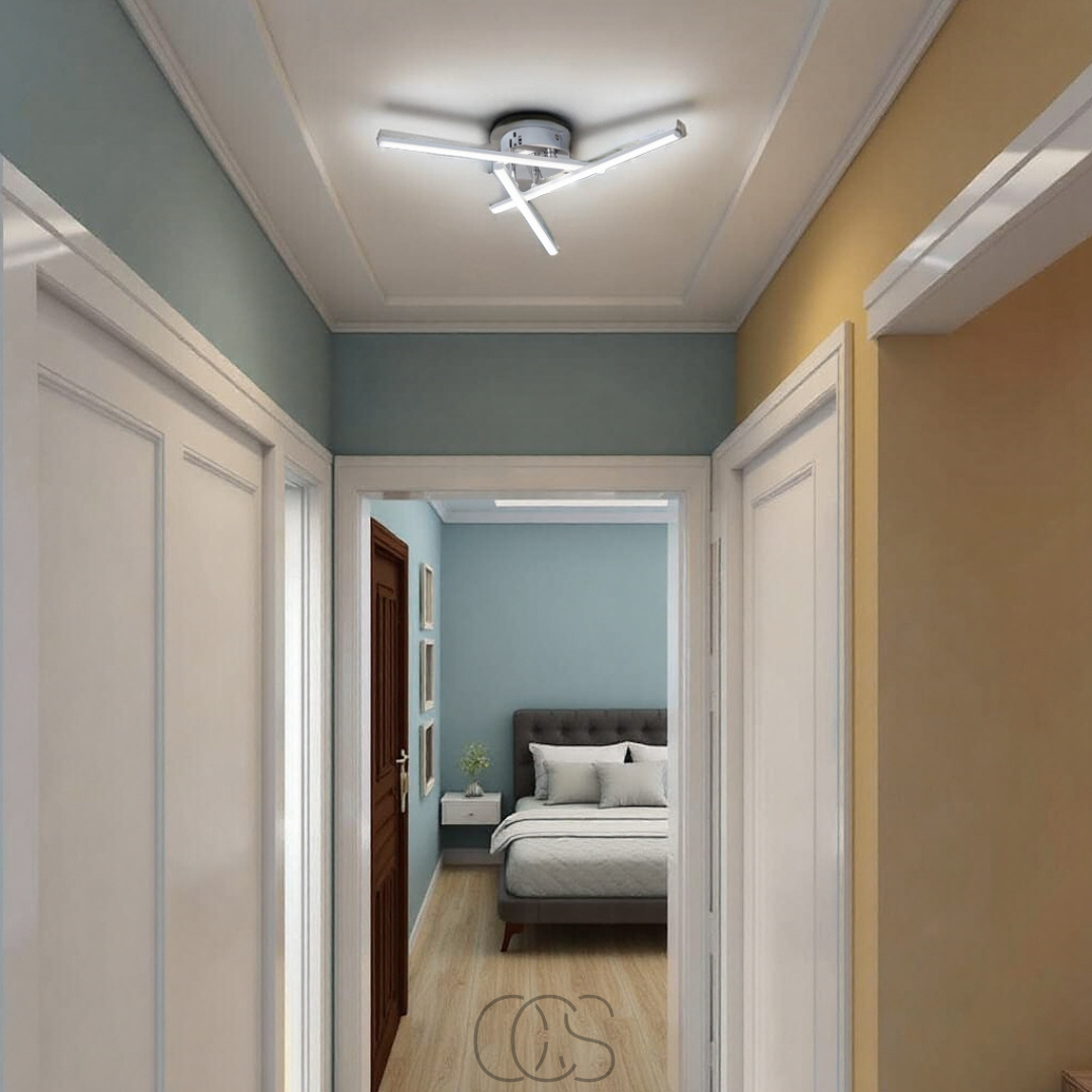 Lereks - LED-Deckenlampe Dreieckig - Satin Nickel Designlampe