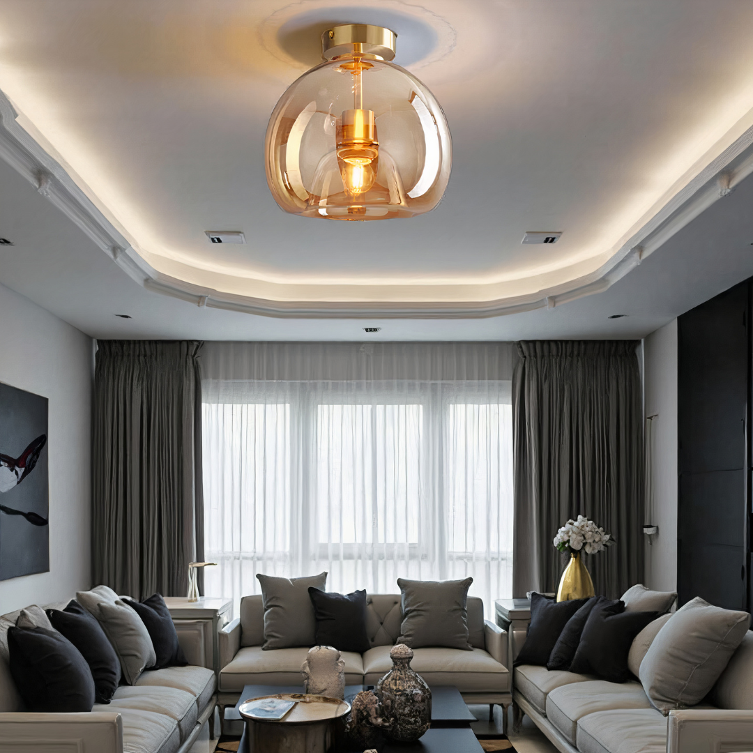 Lereks - LED-Glas-Deckenlampe - Modern