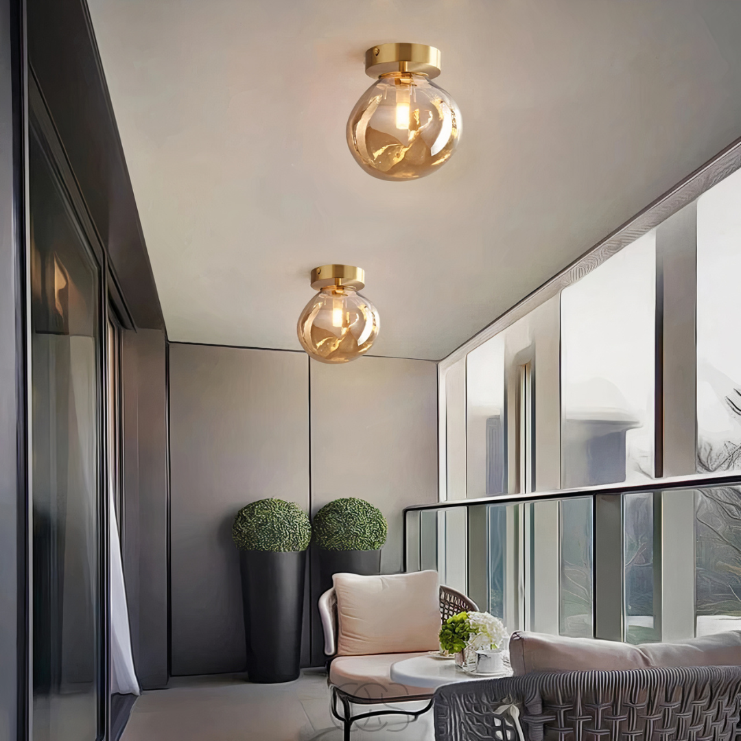 Lereks - LED-Glas-Deckenlampe - Modern