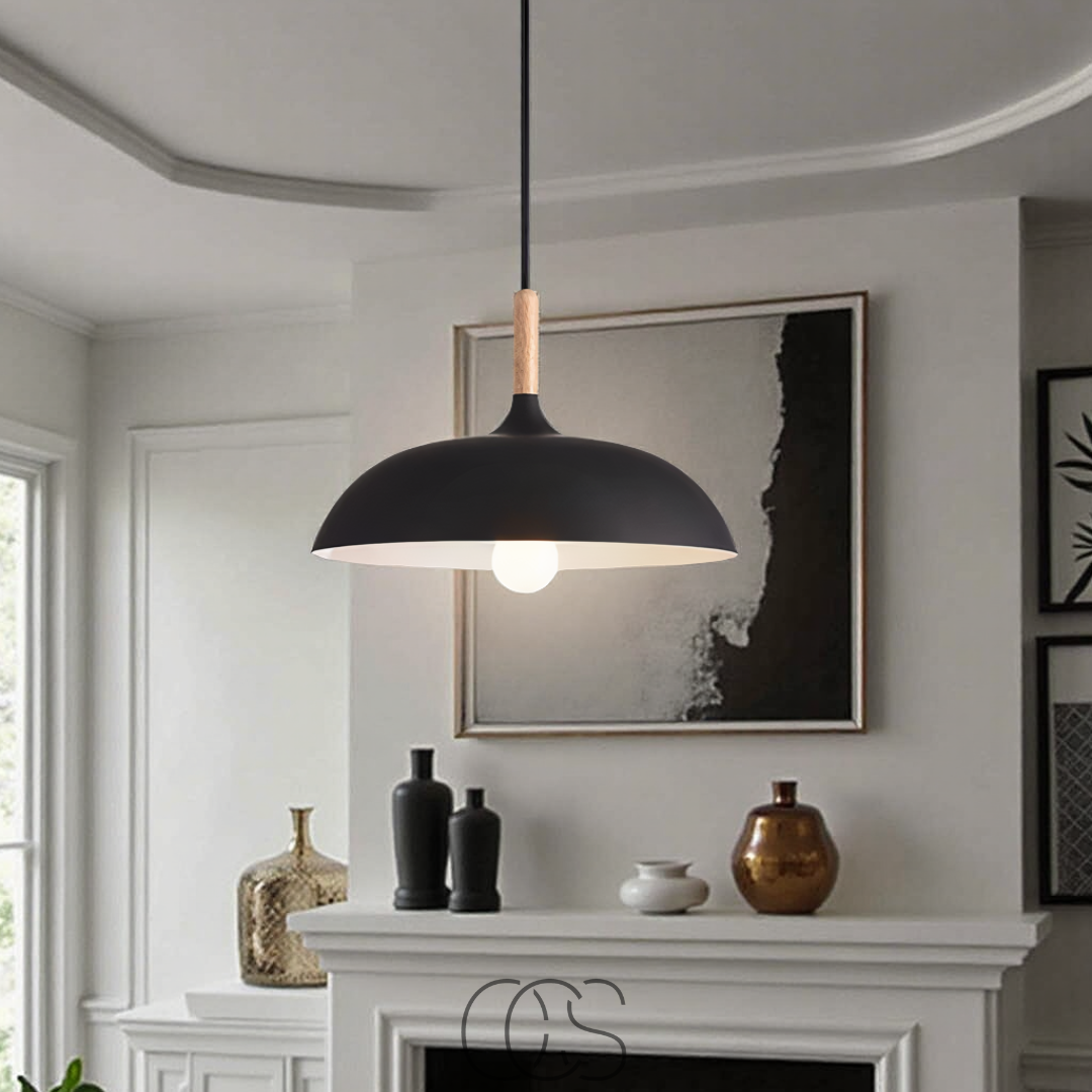 Lereks - Modern Matte Black Ceiling Lamp