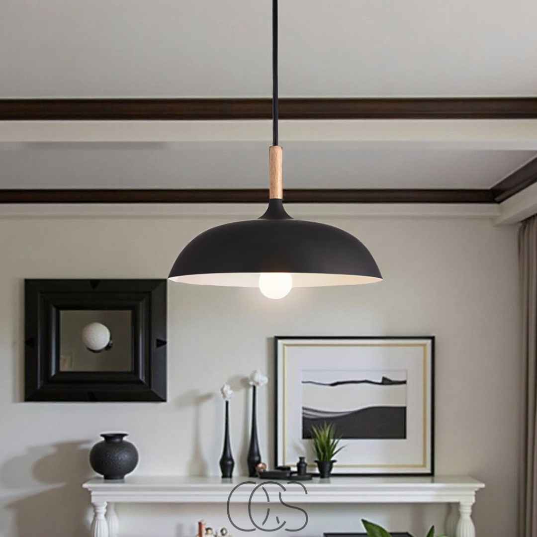 Lereks - Modern Matte Black Ceiling Lamp