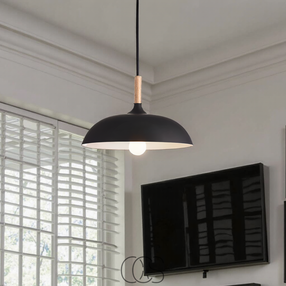 Lereks - Modern Matte Black Ceiling Lamp