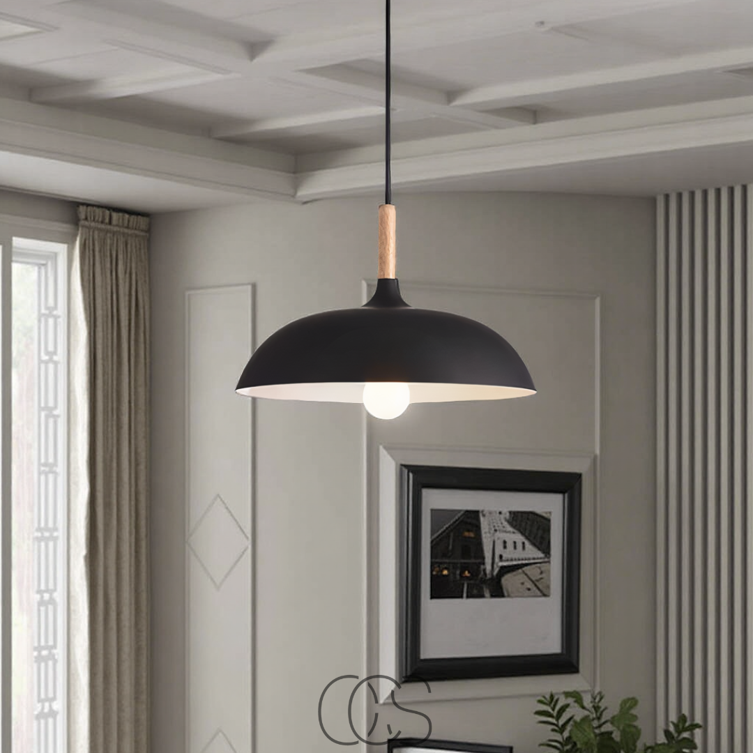 Lereks - Modern Matte Black Ceiling Lamp