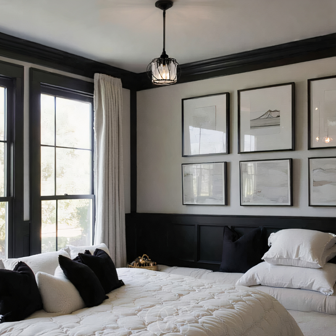 Lereks - Nordic Pendant Lamp with Spherical Glass - Black Design