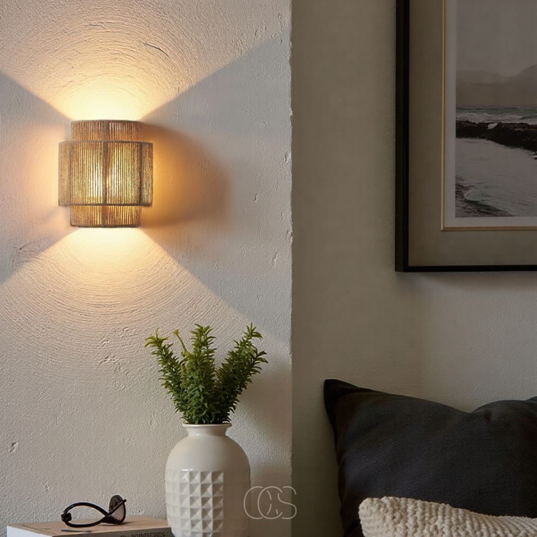 Lereks - Rattan Boho Wall Lamp