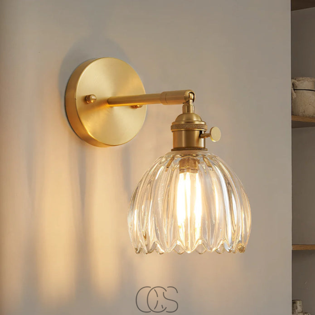 Lereks - Retro Wall Lamp with Glass Tulip Shade