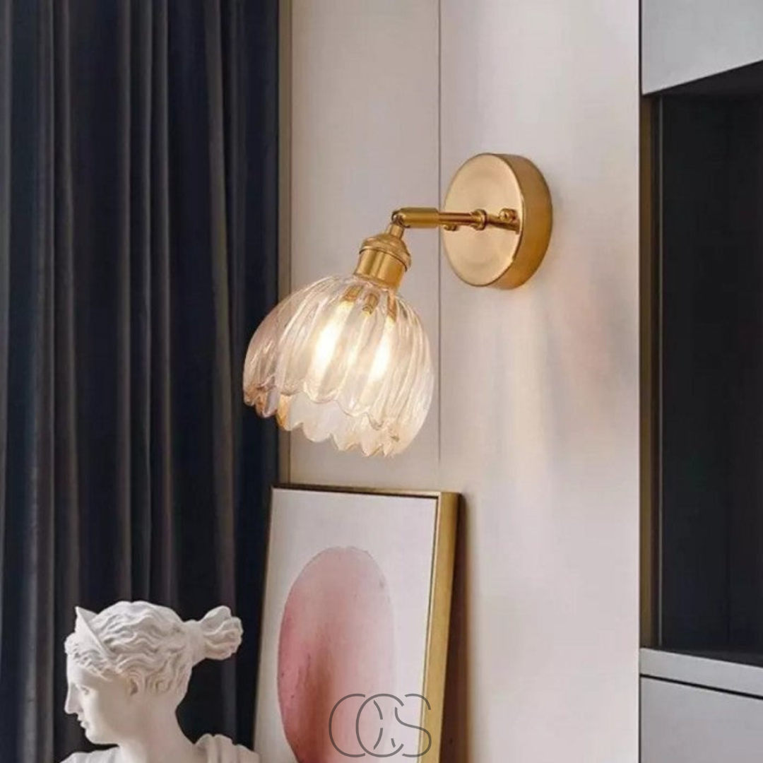 Lereks - Retro Wall Lamp with Glass Tulip Shade