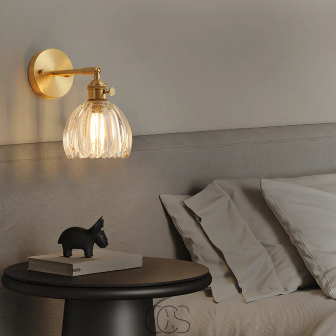 Lereks - Retro Wall Lamp with Glass Tulip Shade