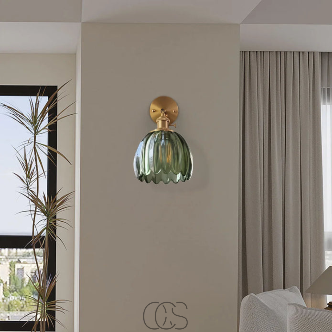 Lereks - Retro Wall Lamp with Glass Tulip Shade