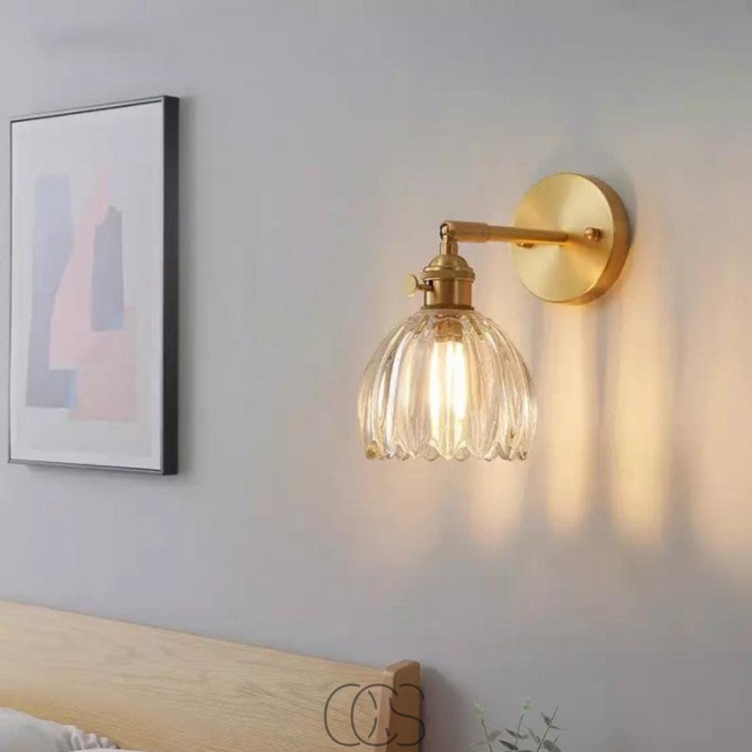 Lereks - Retro Wall Lamp with Glass Tulip Shade