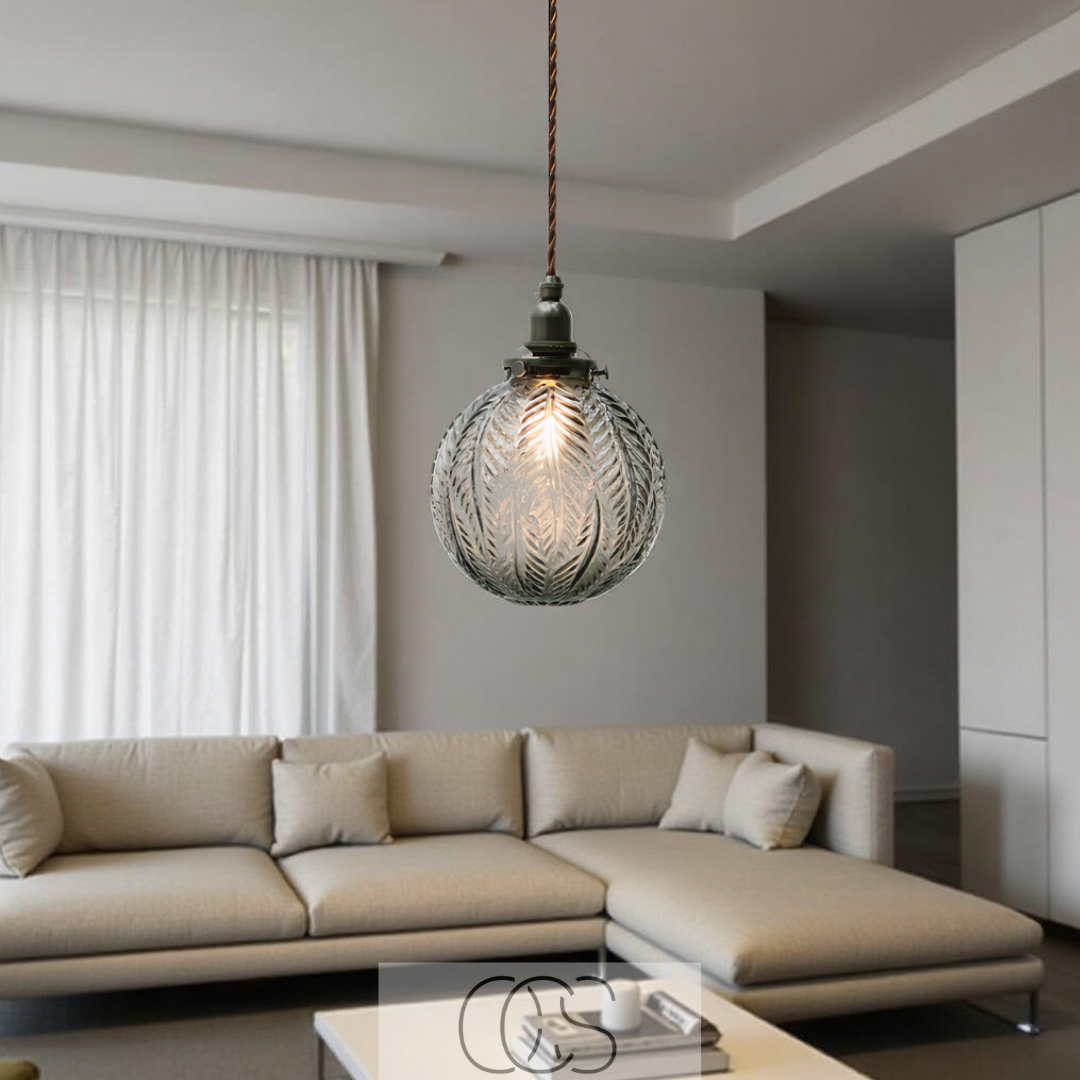 Lereks - Round Pendant Lamp Glass - Smoke Color