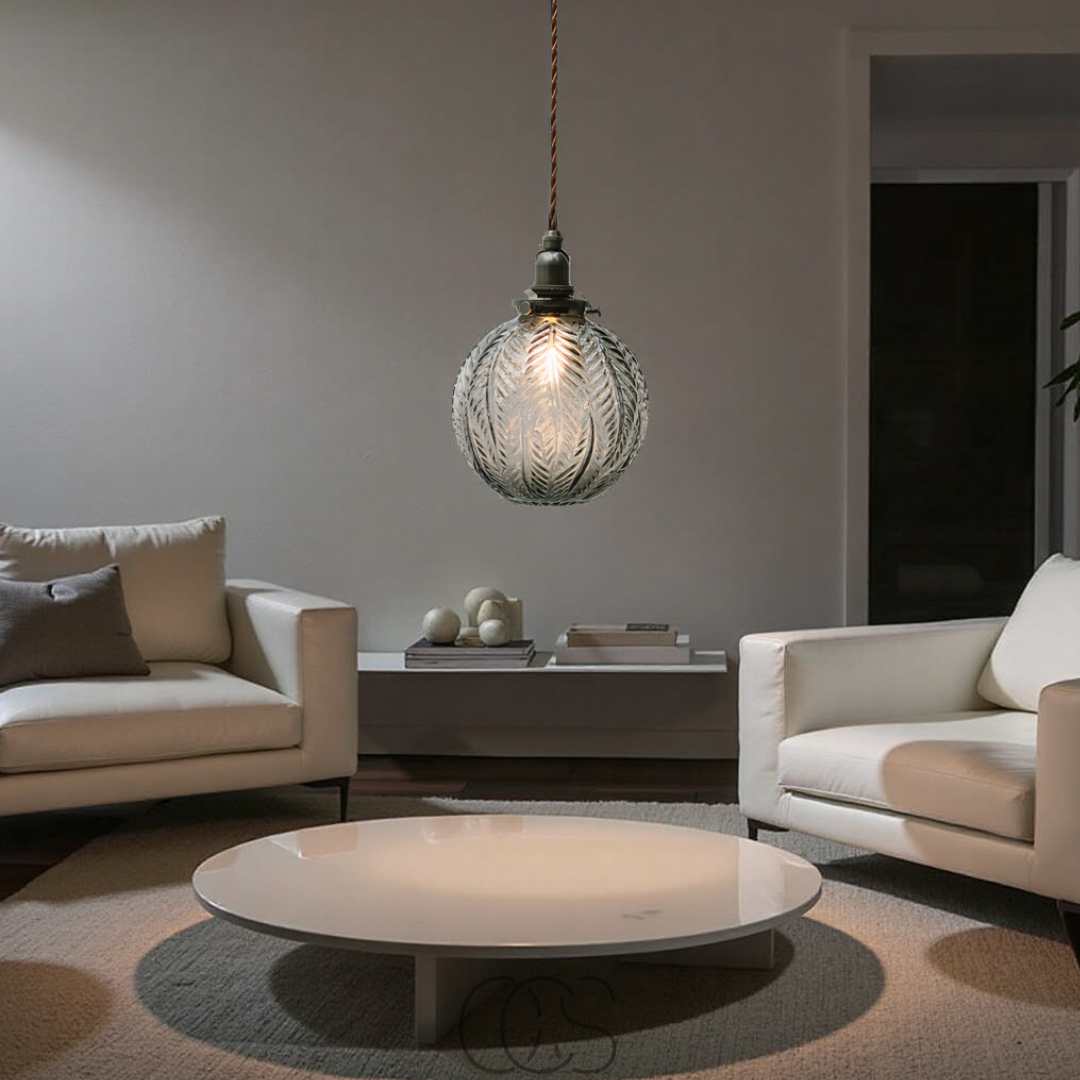 Lereks - Round Pendant Lamp Glass - Smoke Color