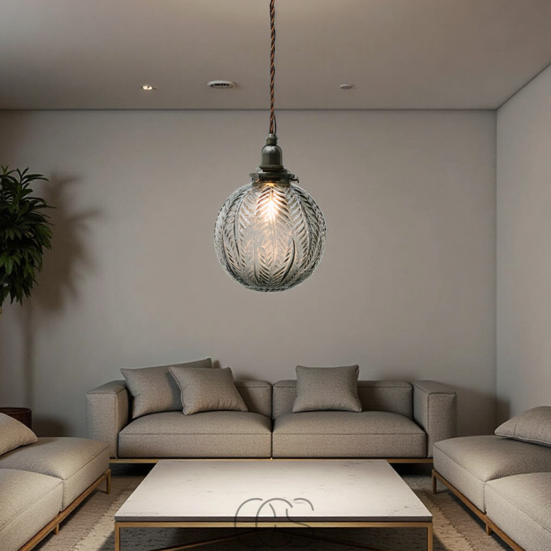 Lereks - Round Pendant Lamp Glass - Smoke Color