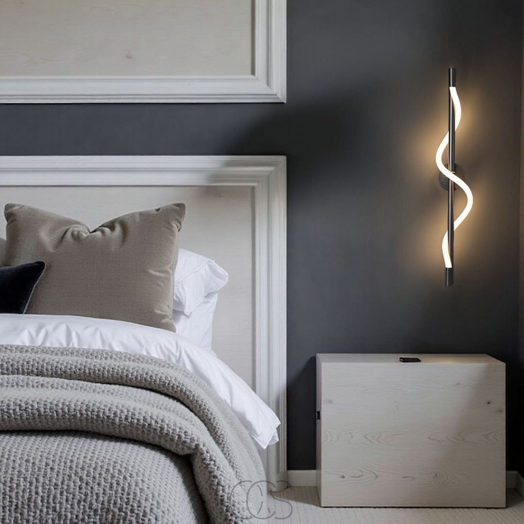 Lereks - Slim LED wall lamp - Black aluminum