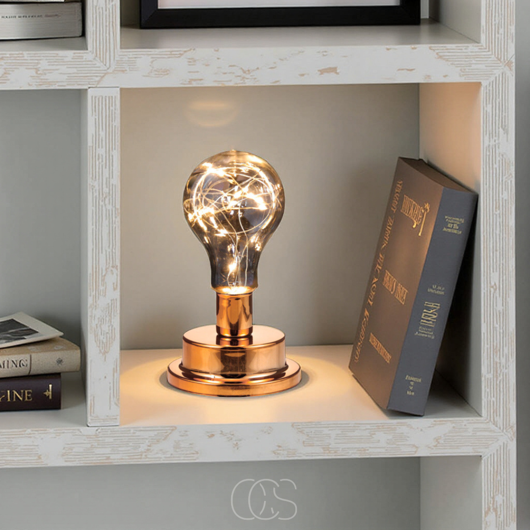 Lereks - Table Lamp with Light Bulb - Vintage Industrial Design