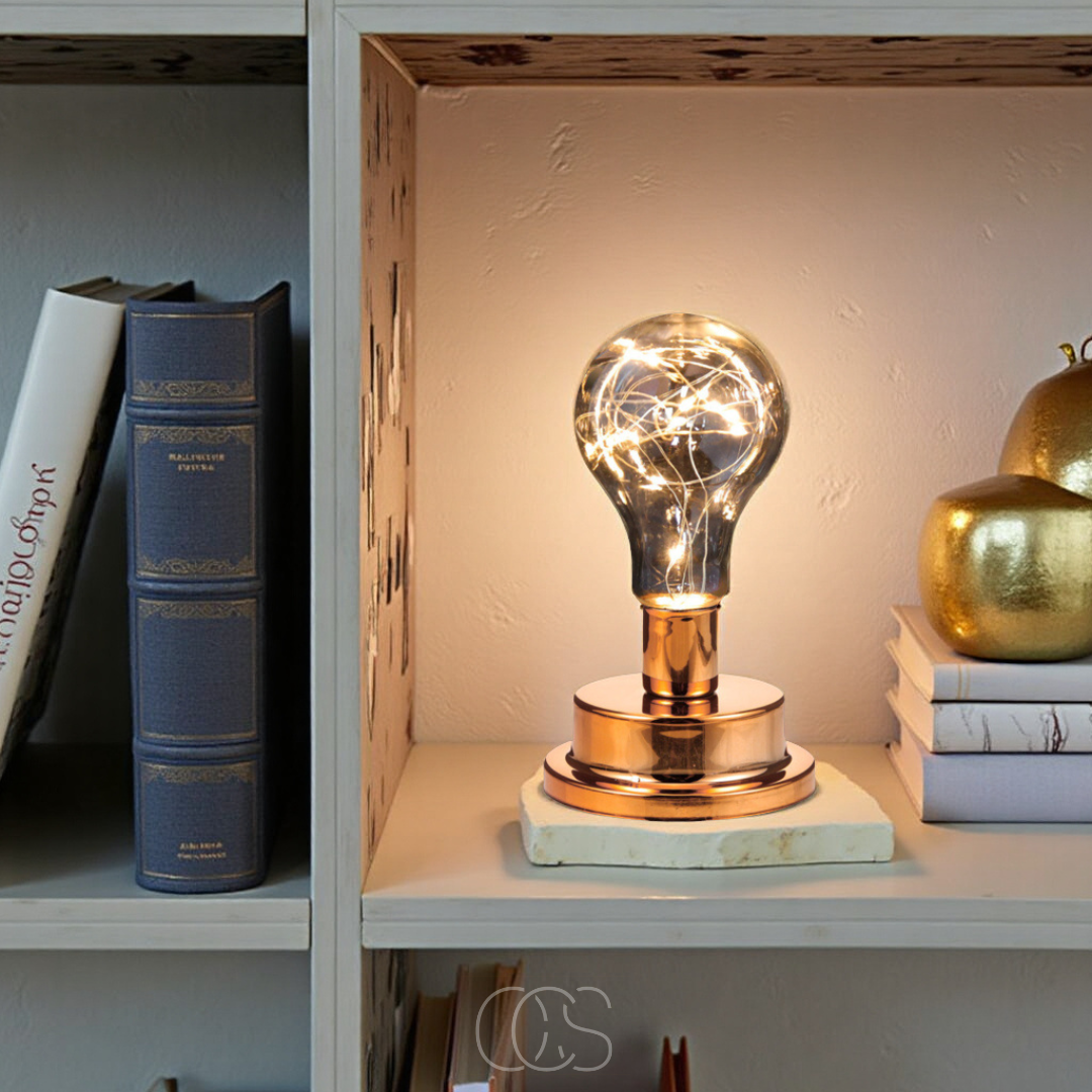 Lereks - Table Lamp with Light Bulb - Vintage Industrial Design