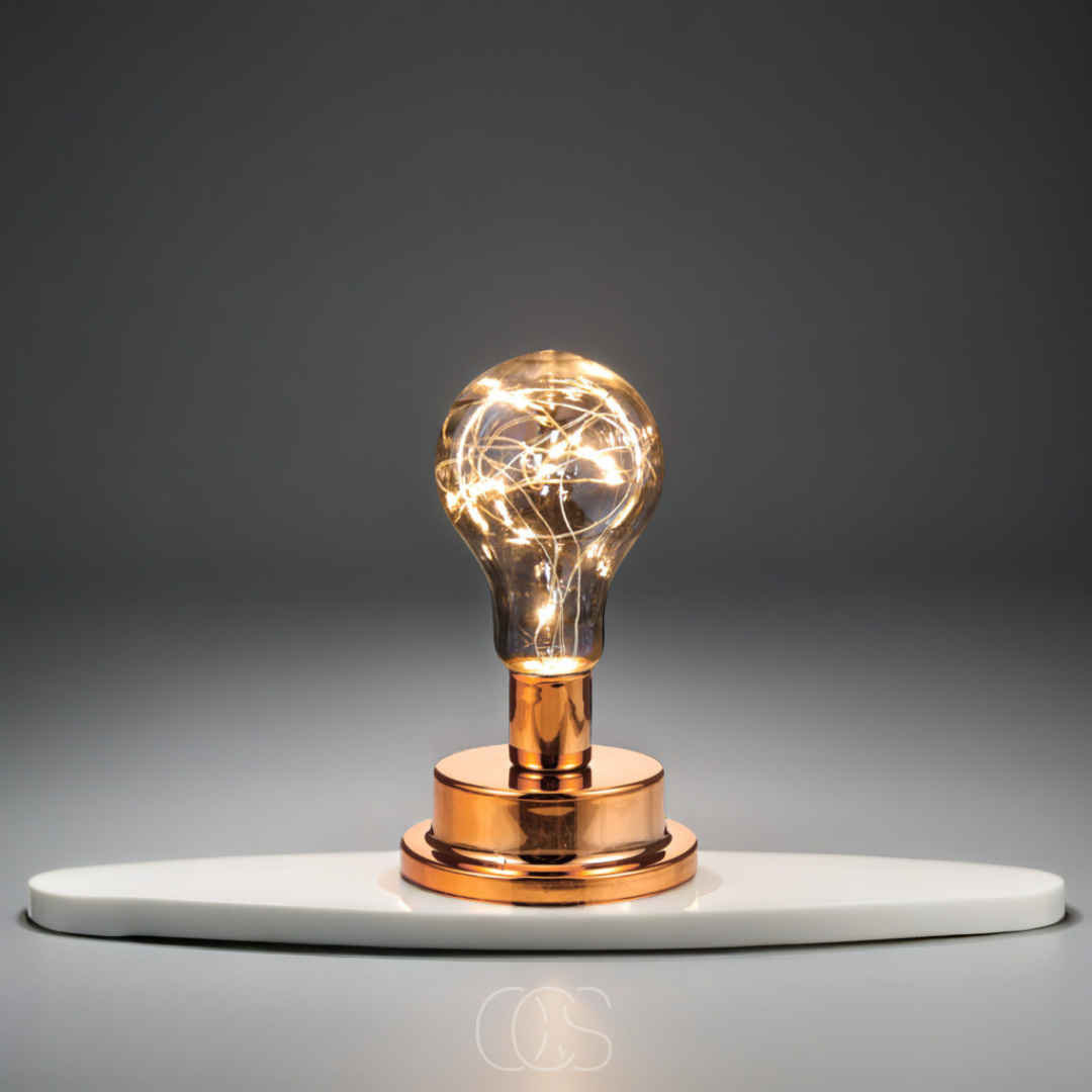 Lereks - Table Lamp with Light Bulb - Vintage Industrial Design