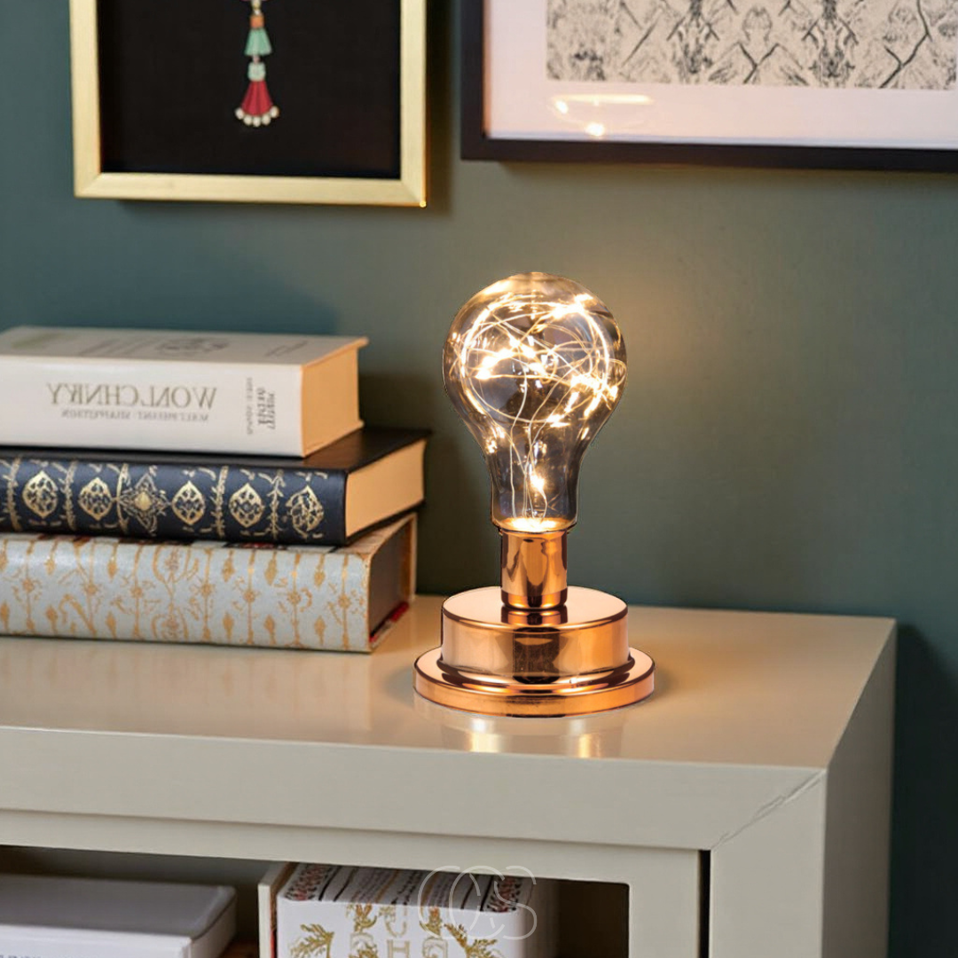 Lereks - Table Lamp with Light Bulb - Vintage Industrial Design