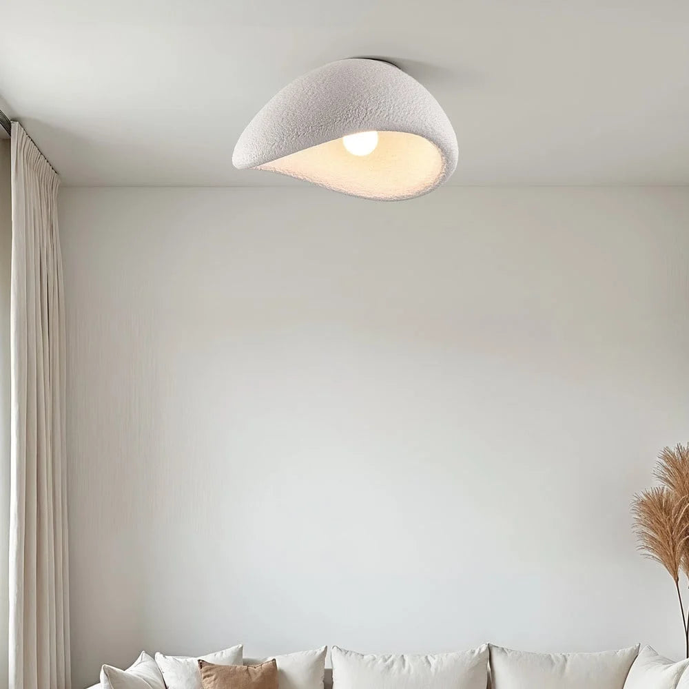 Lereks - Wabi-Sabi Fabric Ceiling Lamp - Polyform & Resin