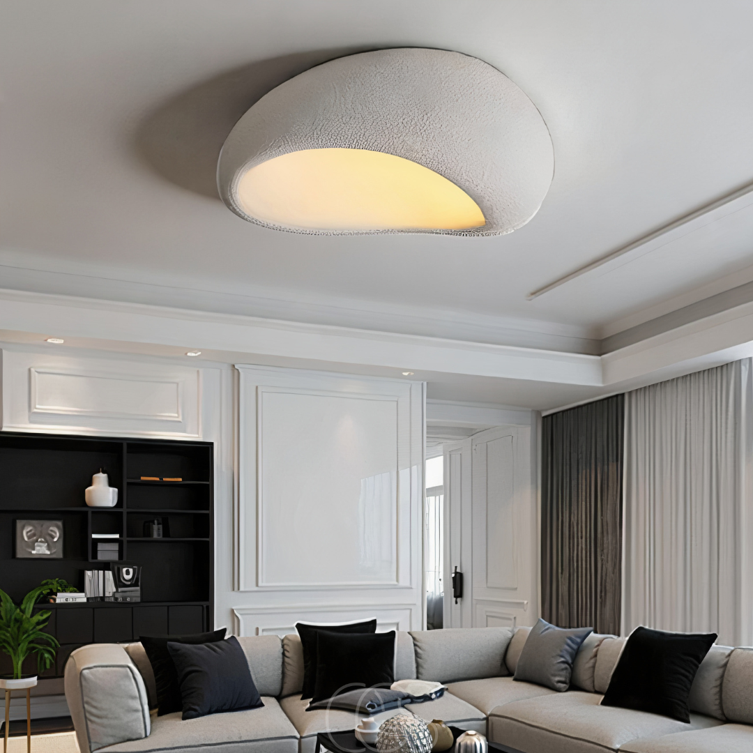 Lereks - Wabi-Sabi Fabric Ceiling Lamp - Polyform & Resin