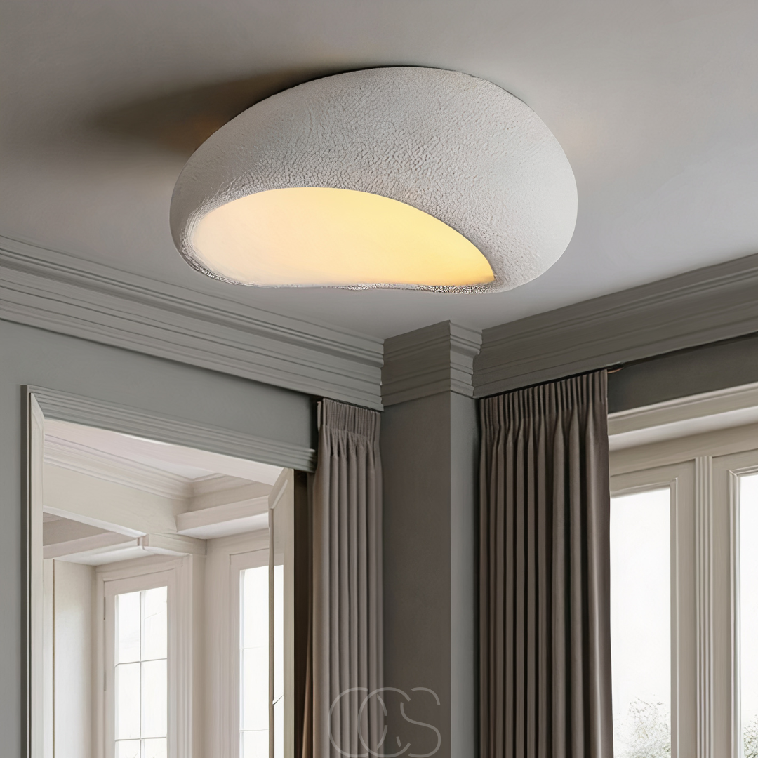 Lereks - Wabi-Sabi Fabric Ceiling Lamp - Polyform & Resin