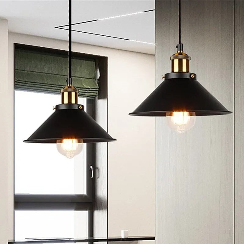 LumenVale | Retro Metal and Glass Pendant Light