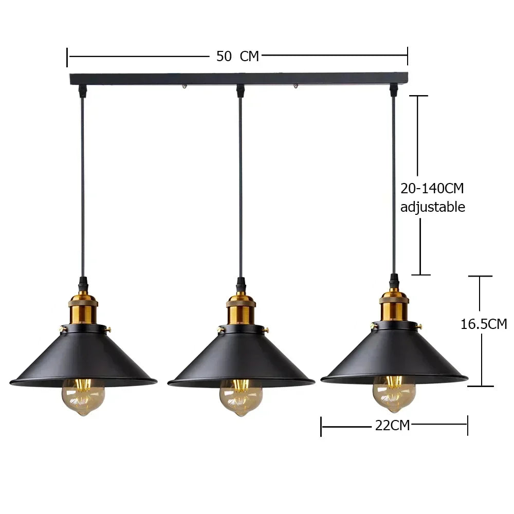 LumenVale | Retro Metal and Glass Pendant Light