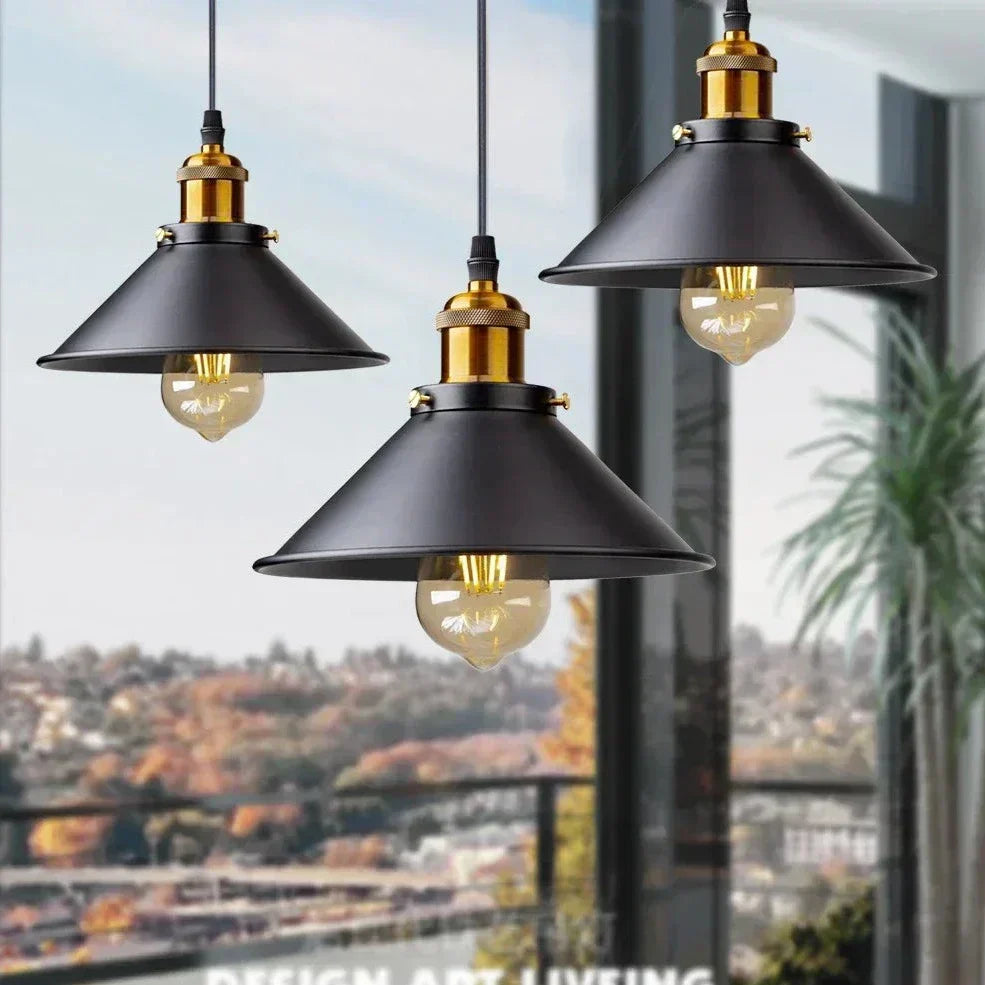 LumenVale | Retro Metal and Glass Pendant Light