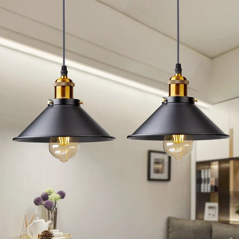 LumenVale | Retro Metal and Glass Pendant Light